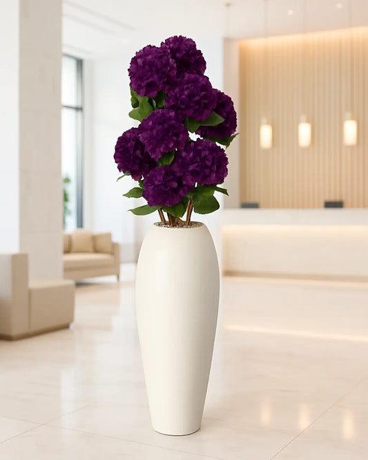 Elegant Royal Purple Artificial Hydrangea Bush - Lifelike Floral Decor