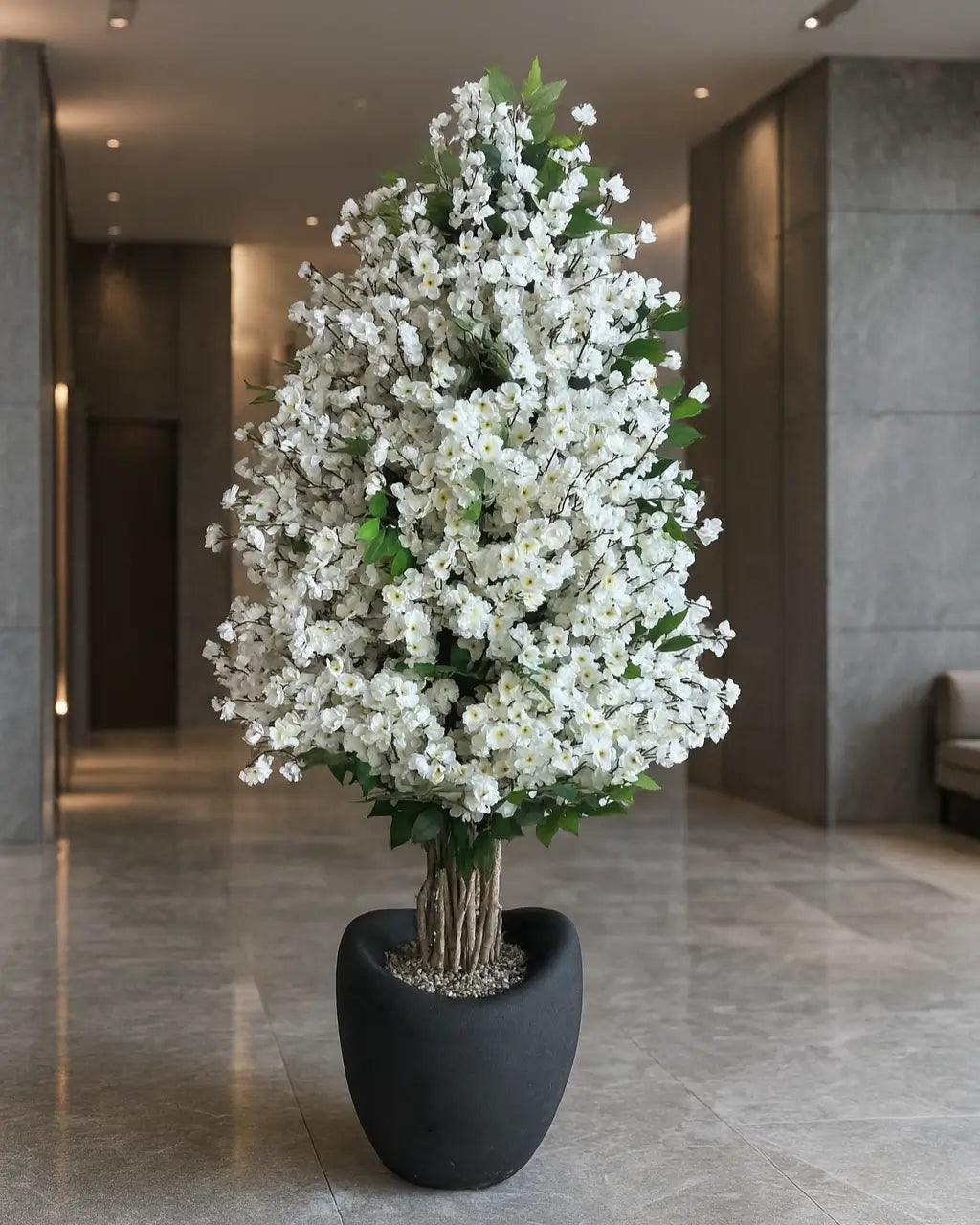Majestic 190cm Artificial White Sakura Tree - Elegant Faux Cherry Blossom Decor