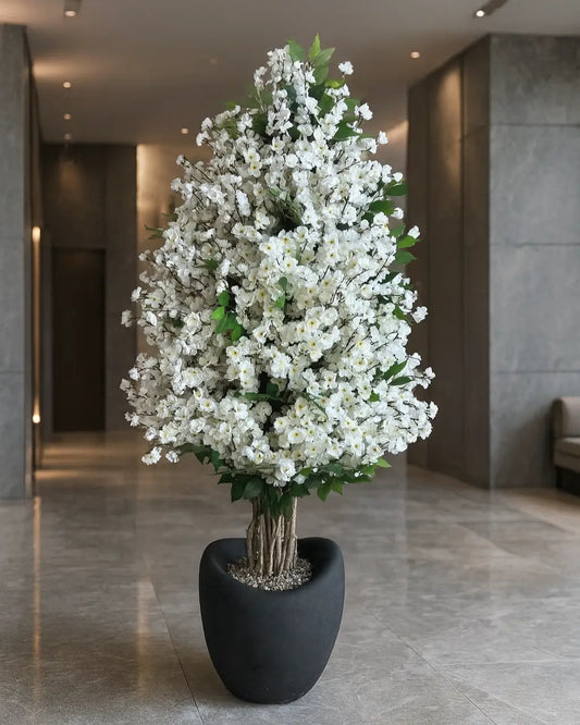 Majestic 190cm Artificial White Sakura Tree - Elegant Faux Cherry Blossom Decor