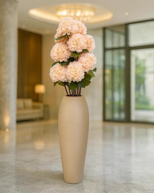 Luxurious Royal Salmon Artificial Hydrangea Bush – Lifelike Floral Arrangement