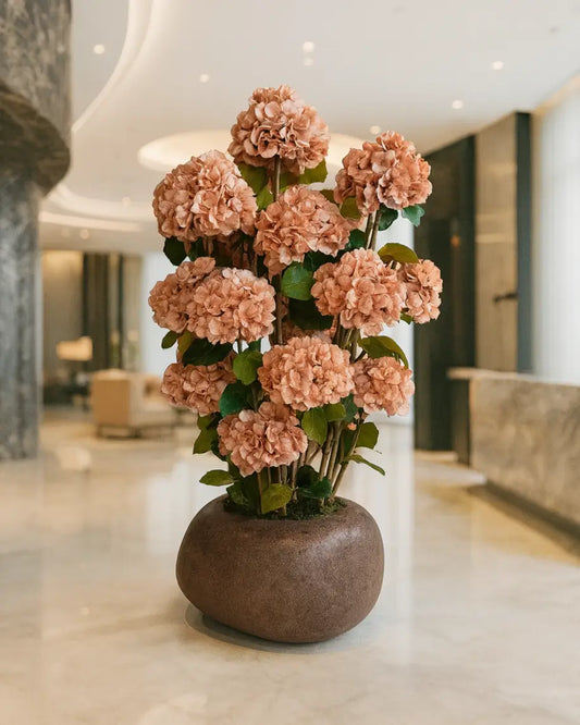 Graceful Artificial Mokko Hydrangea Tree – Realistic Floral Home Office Decor