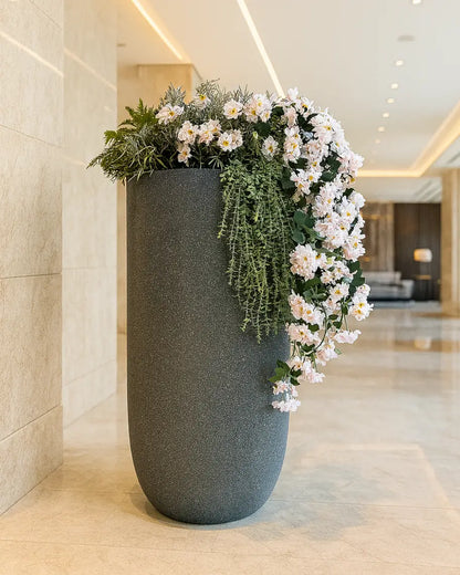 Luxurious Tall Artificial Azalea Waterfall Floral Arrangement with Elegant Vase