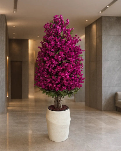 Tall Elegant Artificial Royal Purple Sakura Tree with Asymmetric Base Planter