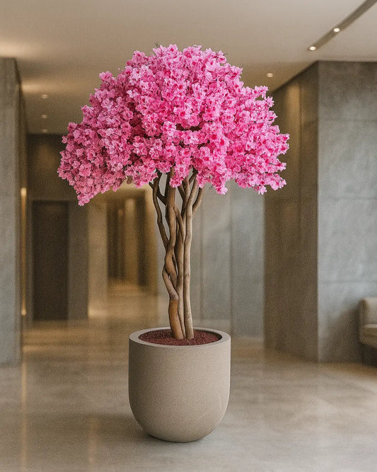 Elegant Artificial Sakura Cherry Blossom Tree with Vase - 195cm Tall