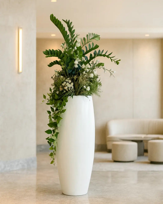 Majestic Bianco Artificial Plant & Floral Arrangement - 220cm Tall, Zero Maintenance