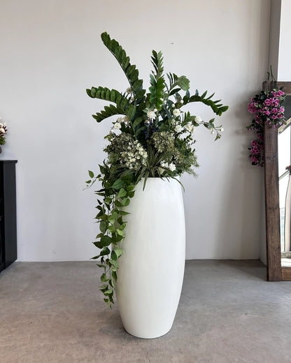 Majestic Bianco Artificial Plant & Floral Arrangement - 220cm Tall, Zero Maintenance