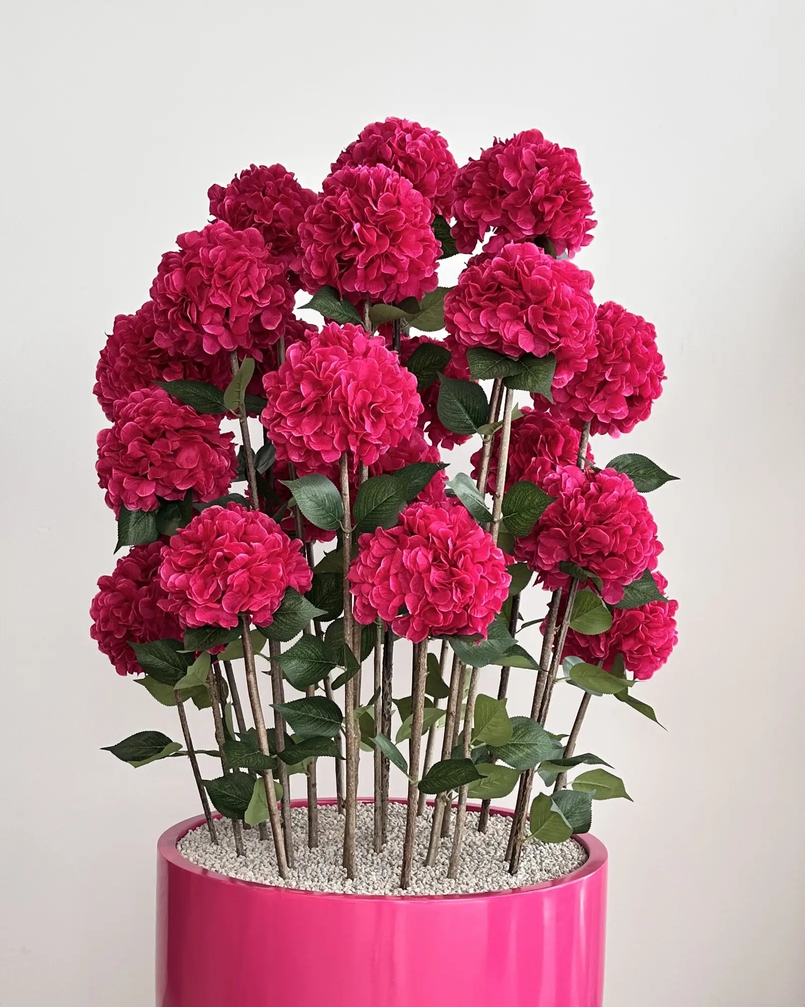 Lifelike Royal Magenta Hydrangea Tree Elegant Home Decor Artificial Plant