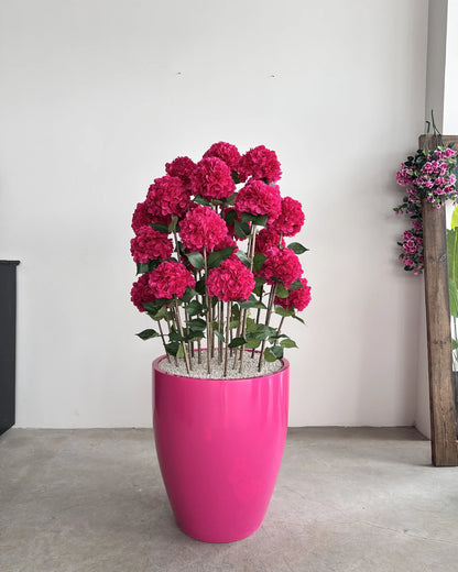 Lifelike Royal Magenta Hydrangea Tree Elegant Home Decor Artificial Plant