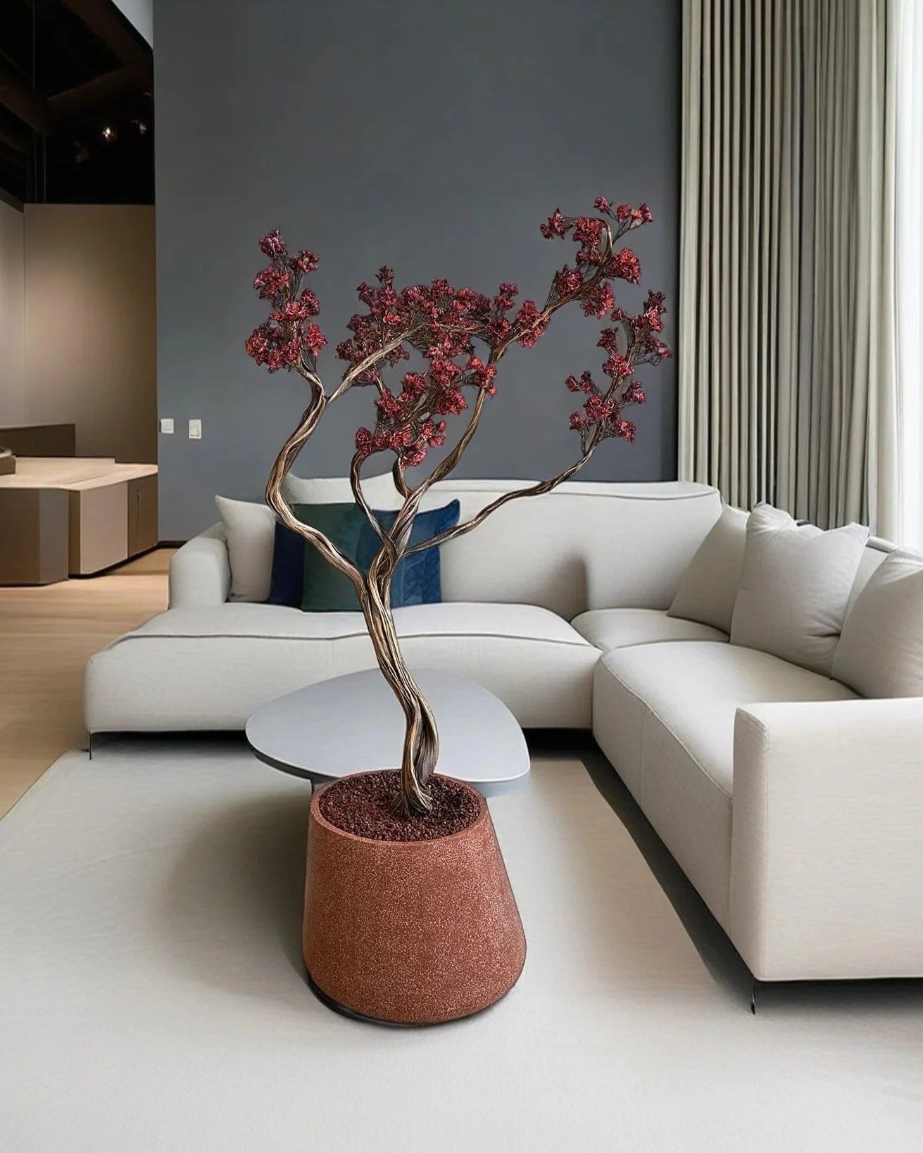Elegant Artificial Manzanita Tree Royal Bordeaux for Luxury Home Decor
