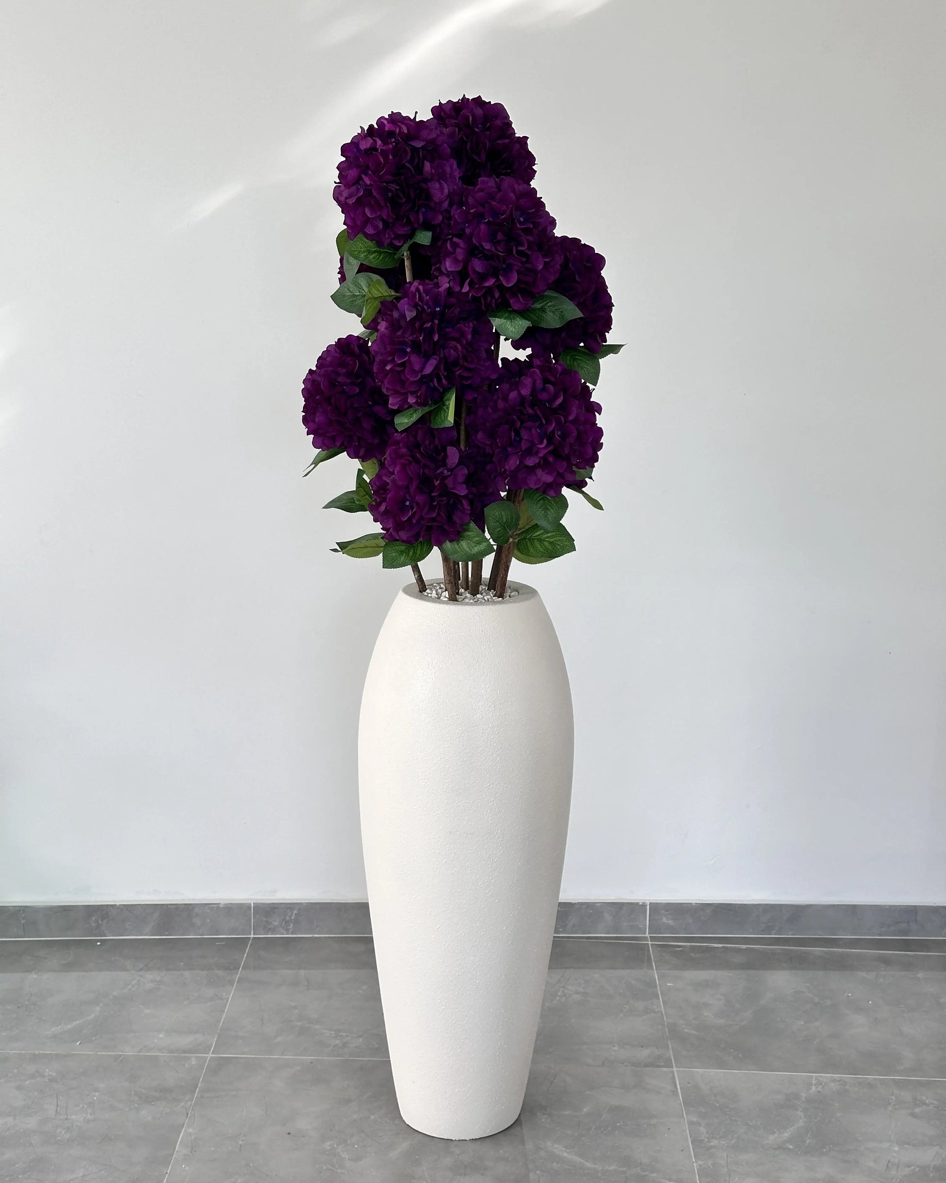 Elegant Royal Purple Artificial Hydrangea Bush - Lifelike Floral Decor