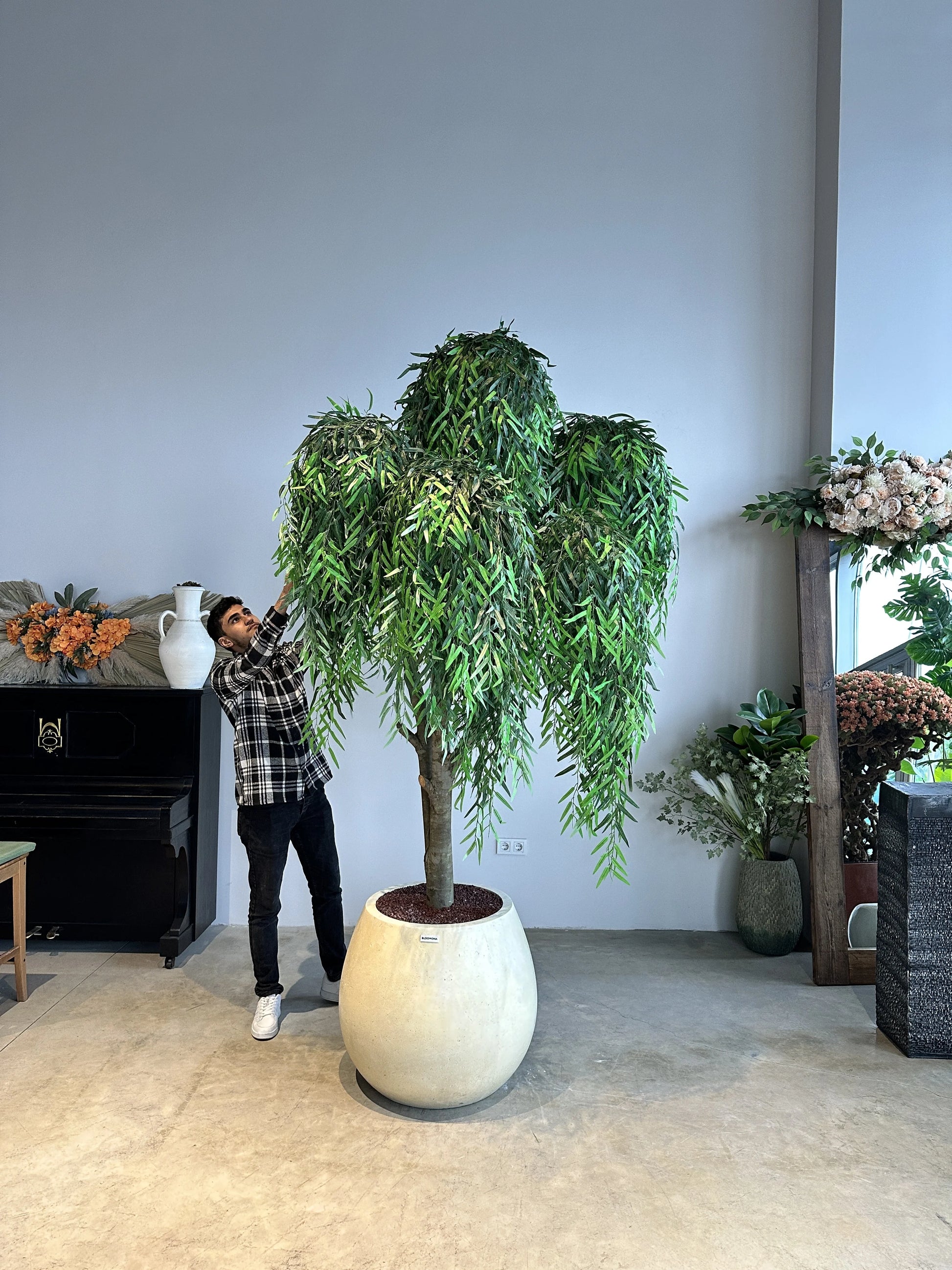 Premium Lifelike Artificial Weeping Willow Tree for Elegant Indoor Decor