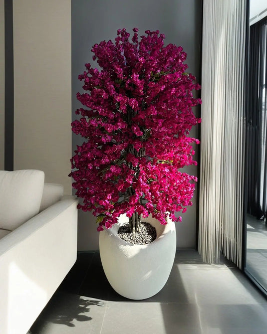Premium Artificial Sakura Tree Bush - Lifelike Purple Cherry Blossom Decor