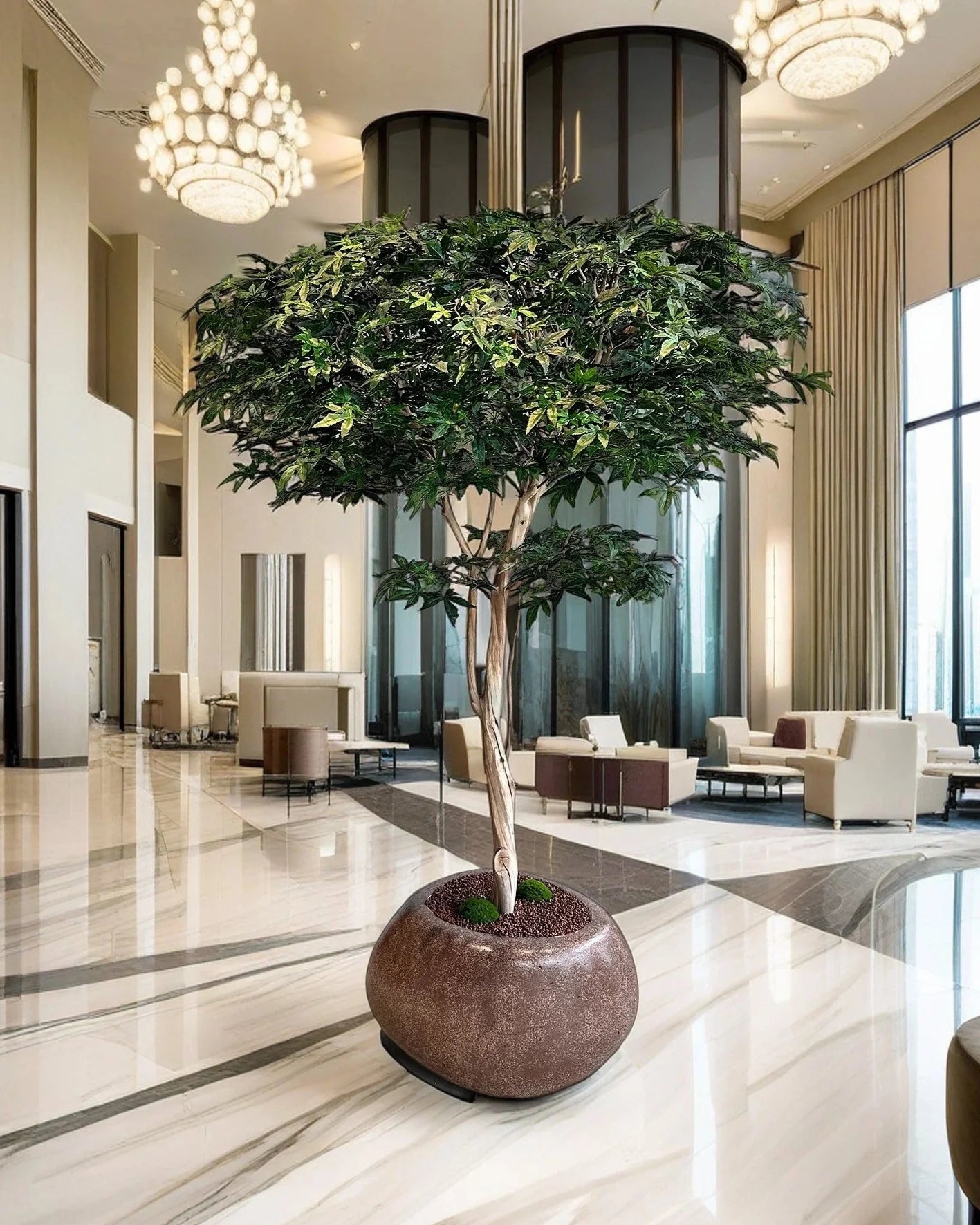 Premium Lifelike Artificial Chili Green Tree - Tall Elegant Faux Plant Decor