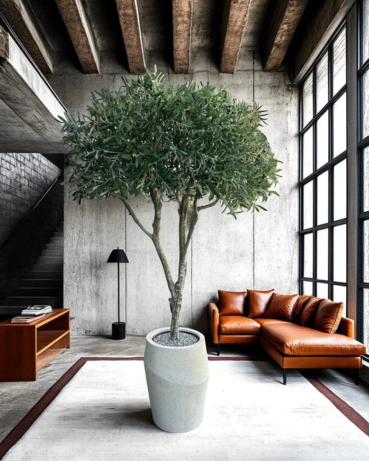 Elegant Lifelike Mediterranean Olive Tree - Maintenance-Free Indoor Decorative Plant