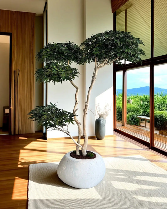 Majestic Emerald Artificial Tree: Lifelike Decorative Indoor Outdoor Green Foliage