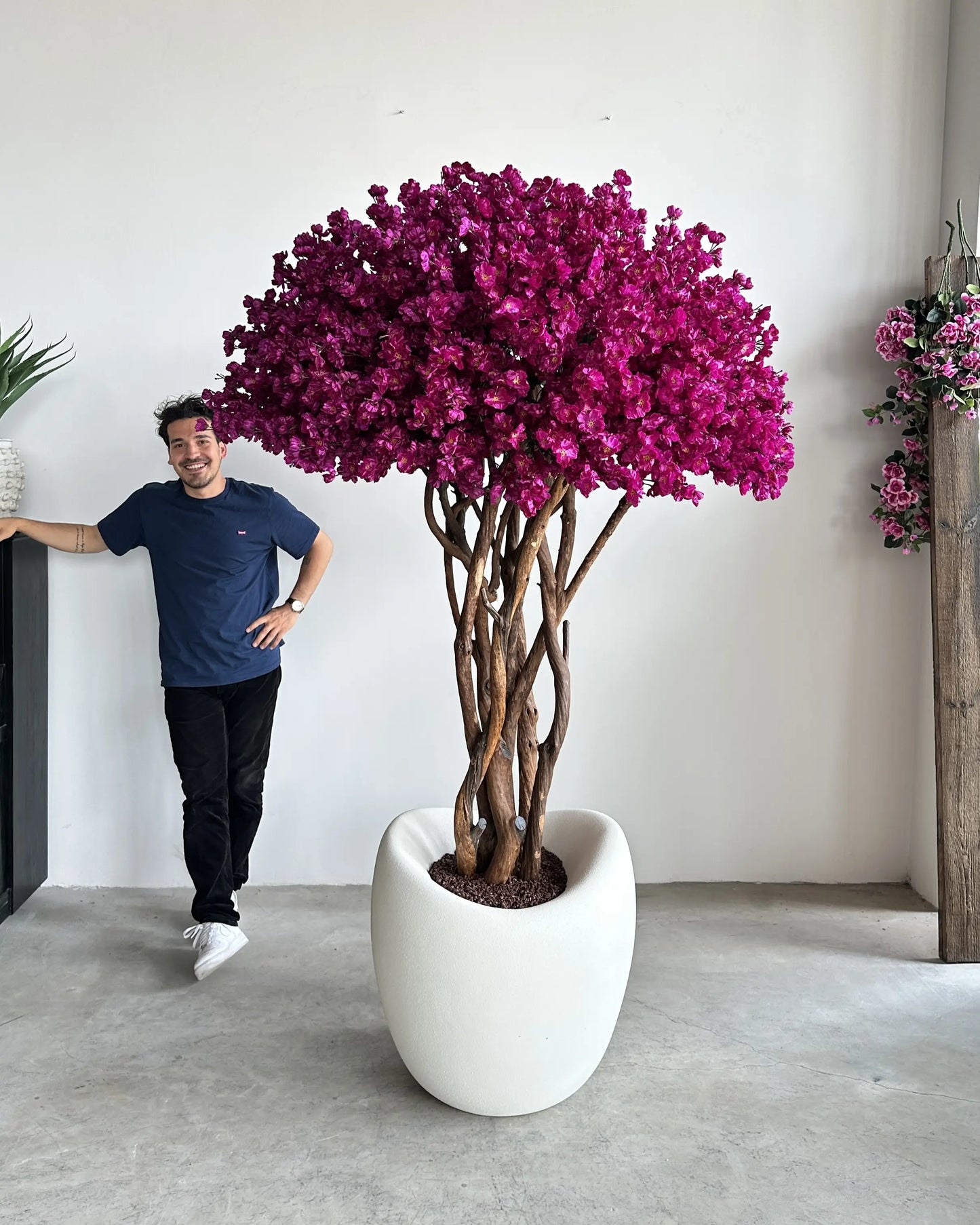 Elegant Artificial Sakura Bonsai Dragon Tree - Lifelike Floral Decor