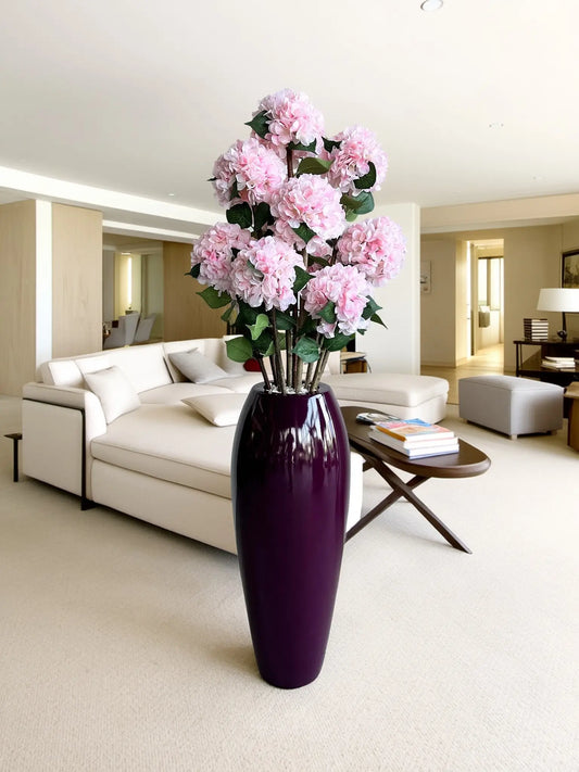 Elegant Artificial Royal Pink Purple Hydrangea Bush Realistic Floral Decor 180cm