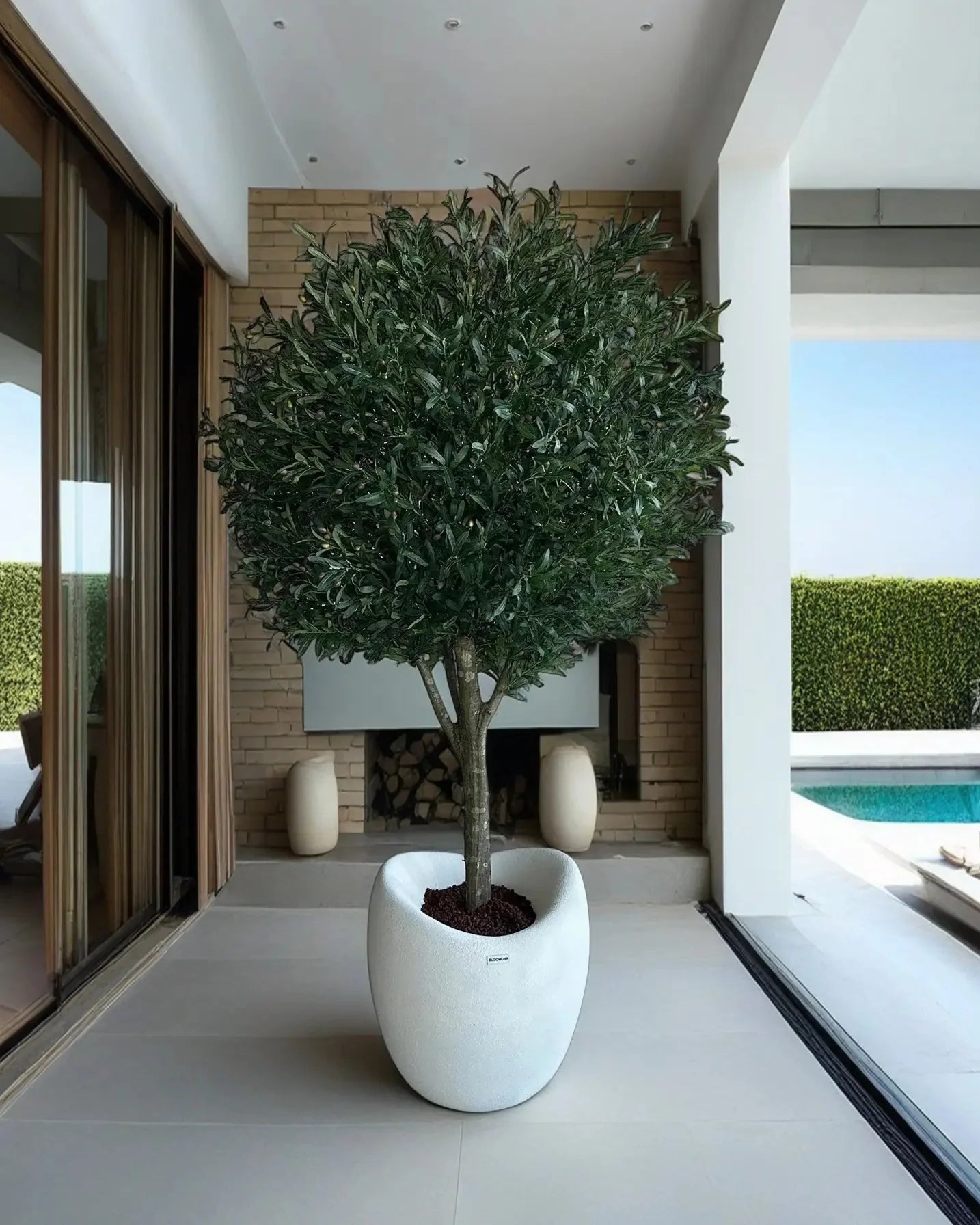 Elegant Lifelike Artificial Olive Tree Replica for Home Office Decor