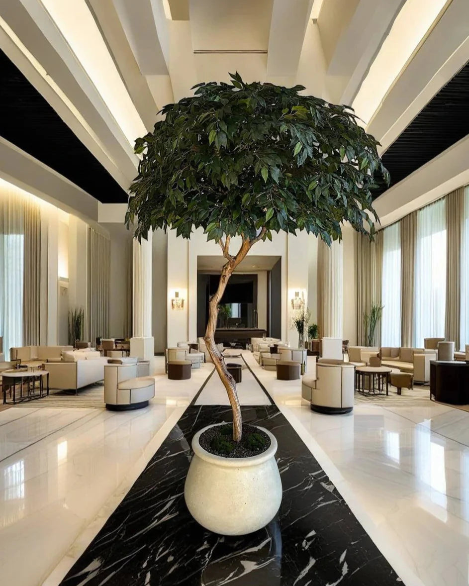 Majestic Ficus Lyrata Artificial Tree with Elegant Decorative Vase