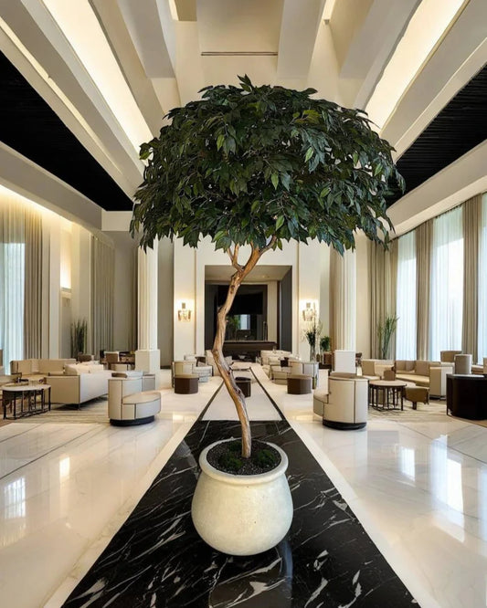 Majestic Ficus Lyrata Artificial Tree with Elegant Decorative Vase