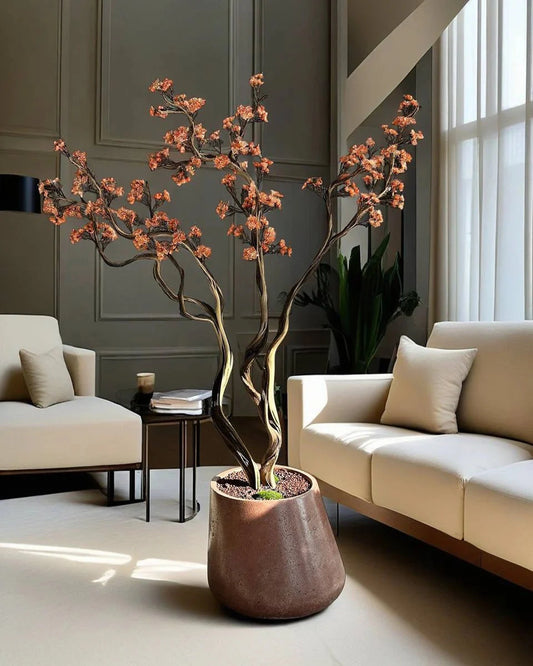 Elegant Artificial Manzanita Tree Royal Orange Floral Decor 180cm Tall