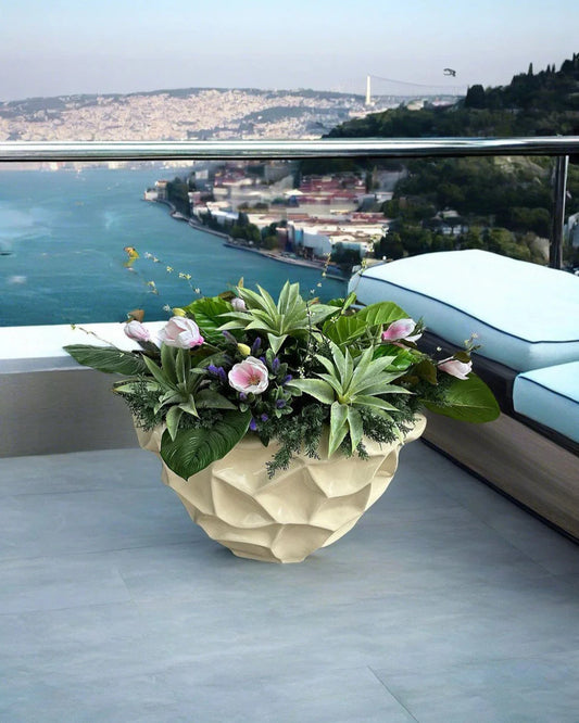 Premium Artificial Floor Floral Arrangement - Vibrant Greenery & Colorful Blooms
