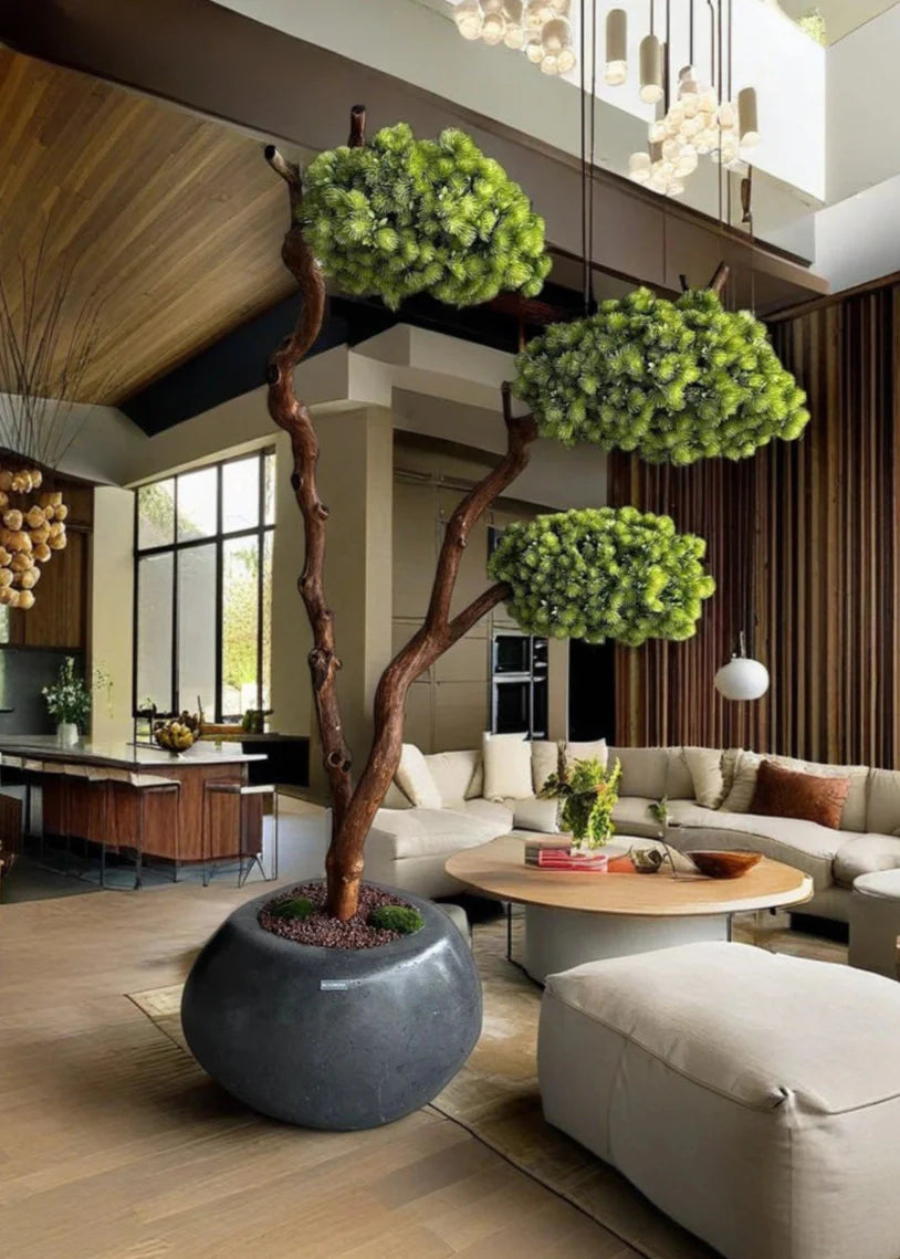 Lifelike Artificial Cedar Bonsai Tree with Optional Decorative Vase