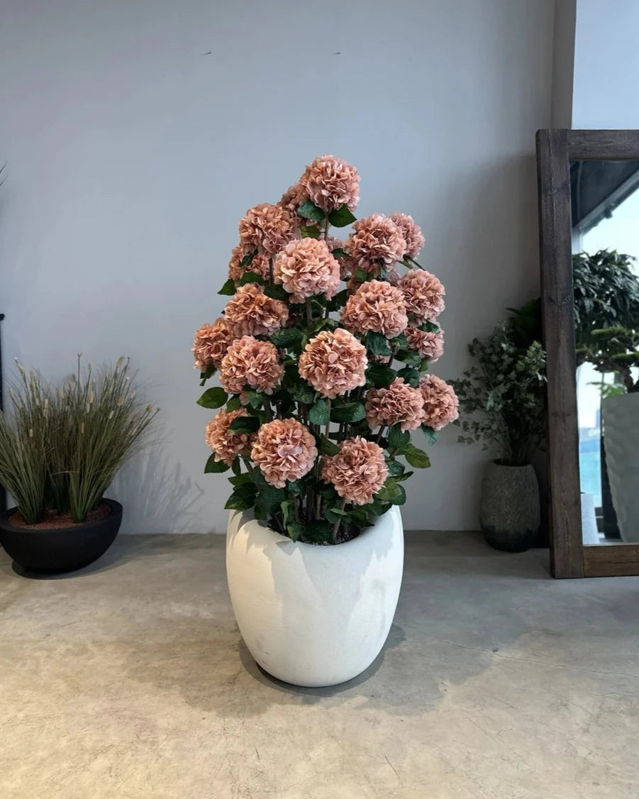 Lifelike Mokko Hydrangea Grande Artificial Tree Pastel Blooms Elegant Decor